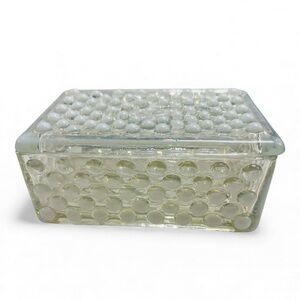 Anchor Hocking Moonstone Opalescent Hobnail Trinket Box USA